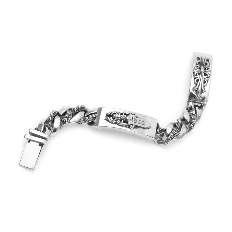 Chrome Hearts DOUBLE ID FANCY LINK BRACELET 8