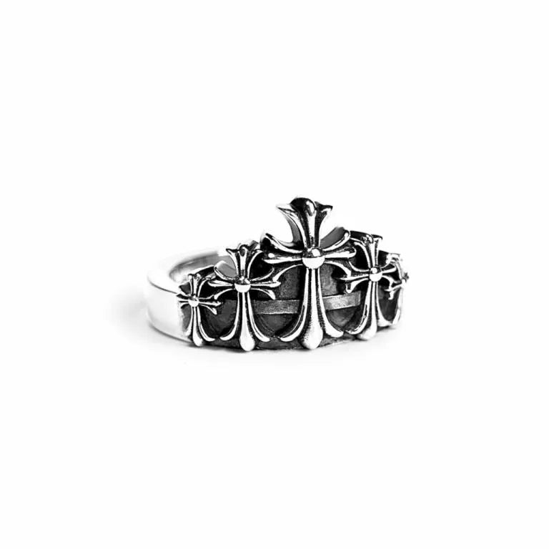 CHROME HEARTS CROSS CROWN RING 5